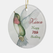 70e verjaardag Waterverf Hummingbird Keepomwille Keramisch Ornament (Links)