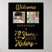 70e verjaardag welkom JAREN IN DE MAKING 2 foto's Poster (Voorkant)