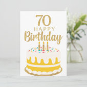70e verjaardag wenskaart kaart (Staand voorkant)