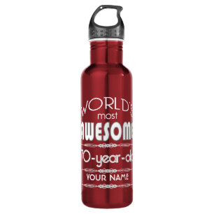 70e verjaardag Wereld Beste Fabulous Dark Red Waterfles