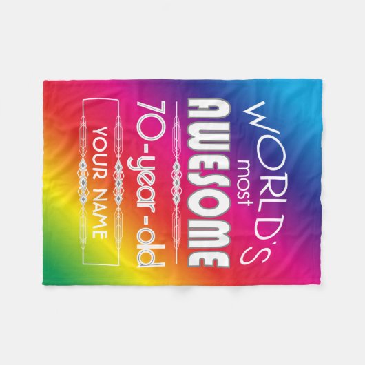 70e verjaardag werelden Beste Fabulous regenboog Fleece Deken (Voorkant (Horizontaal))