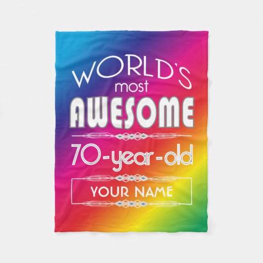 70e verjaardag werelden Beste Fabulous regenboog Fleece Deken (Voorkant)