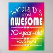 70e verjaardag werelden Beste Fabulous regenboog Poster (Voorkant)