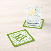 70e verjaardag Willekeurig getal Patroon Groen/Wit Kartonnen Onderzetters (Insitu)