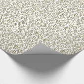70e verjaardag Willekeurig nummer patroon Gold/Whi Cadeaupapier (Hoek)