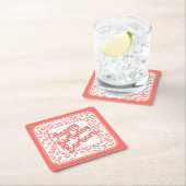 70e verjaardag Willekeurig nummer Patroon Koraal/W Kartonnen Onderzetters (Insitu)