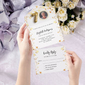 70e verjaardag wit gouden sterren fotofeest RSVP All In One Uitnodiging
