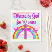 70E VERJAARDAG ZEGENINGEN PAPIEREN FEESTSERVETTEN SERVET (Insitu)