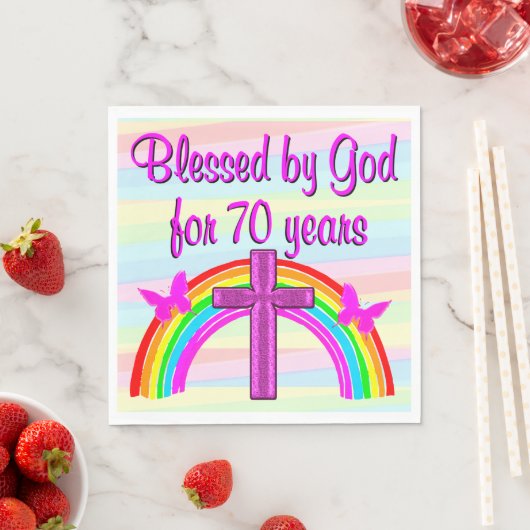 70E VERJAARDAG ZEGENINGEN PAPIEREN FEESTSERVETTEN SERVET (Insitu)