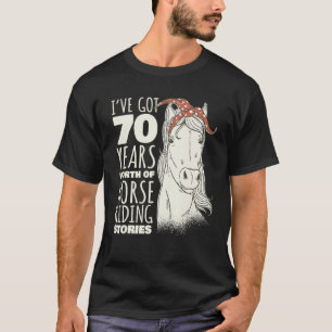 70e verjaardag Zeventig - 70 jaar oude paardrijder T-shirt