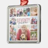 70e verjaardag zeventig foto collage metalen ornament (Links)