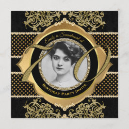 70e verjaardag Zeventigste Gouden Diamanten Fotoli Kaart