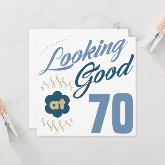 70e verjaardag Ziet er goed uit Kaart (Voorkant / Achterkant in situ)