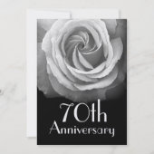 70e verjaardag Zilver Wit Roos Metaal Kaart (Voorkant)