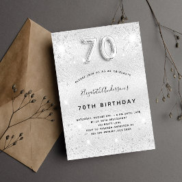 70e verjaardag zilveren metalen luxe kaart