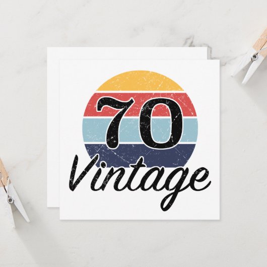  70e verjaardag Zondag Kaart (Voorkant / Achterkant in situ)