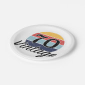 70e verjaardag Zondag Papieren Bordje (Gekanteld)