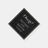 70e verjaardag Zwart Elegant Script Modern Proost Servet (Hoek)
