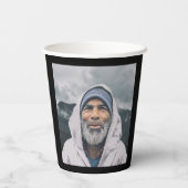 70e verjaardag zwart goud foto papieren bekers (Achterkant)