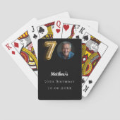70e verjaardag zwart goud foto pokerkaarten (Achterkant)