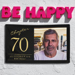 70e verjaardag zwart goud foto spandoek<br><div class="desc">Vier de verjaardag van uw geliefde in stijl met een zwarte en gouden verjaardagsbanner met hun favoriete foto. Ontdek hoe deze hoogwaardige,  aanpasbare banner elke verjaardagsviering kan verheffen en creëer een blijvende indruk kan geven voor de verjaardagseer.</div>