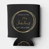 70e verjaardag zwart goud gepersonaliseerde partij blikjeskoeler (Achterkant)