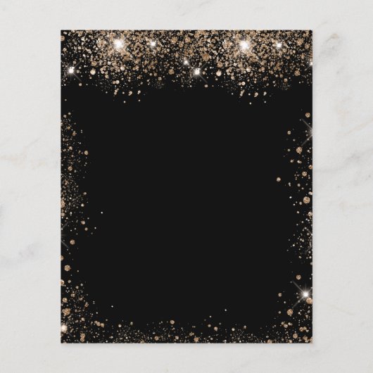 70e verjaardag zwart goud glitter budget uitnodigi flyer (Achterkant)
