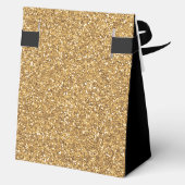 70e Verjaardag Zwart Goud Glitter Dank U Bedankdoosjes (Achterkant)