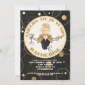 70e verjaardag zwart goud glitter fabelachtige ver kaart (Voorkant)