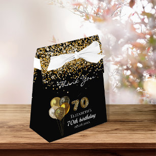 70e verjaardag zwart goud glitter leopard bedankt bedankdoosjes