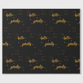 70e verjaardag zwart goud hallo 70 typografie cadeaupapier (Vlak)