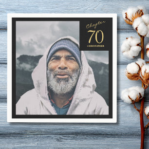 70e verjaardag Zwart Goud Hoofdstuk 70 Foto Servet