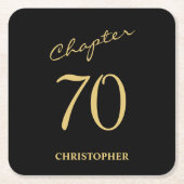 70e verjaardag Zwart Goud Hoofdstuk 70 Kartonnen Onderzetters (Voorkant)