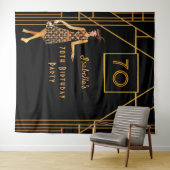 70e verjaardag zwart goud in de kunstdeco van 1920 wandkleed (In Situ (horizontaal))