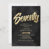 70e verjaardag zwart goud kaart (Voorkant)