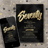 70e verjaardag zwart goud kaart