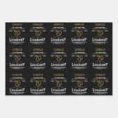 70e verjaardag zwart goud legendarische retro inpakpapier vel (Voorkant 2)