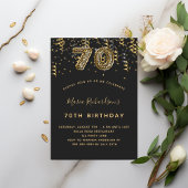 70e verjaardag zwart goud luipaard kaart