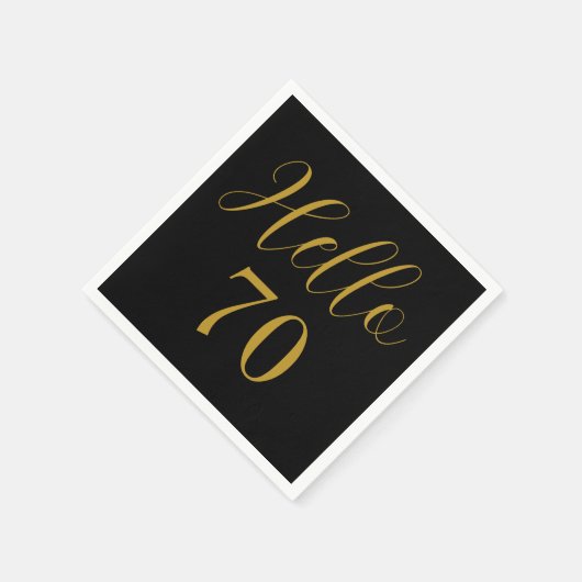 70e verjaardag Zwart Goud Verjaardagsfeest Servet (Hoek)