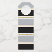 70e Verjaardag Zwart Grijs Goud Glitter Confetti Flessenhanger (Achterkant)