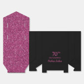 70e Verjaardag Zwart Hot Pink Glitter Dank U Bedankdoosjes (Ongevouwen)