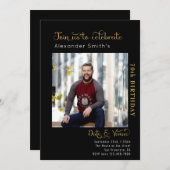 70e verjaardag zwart kaart (Voorkant / Achterkant)