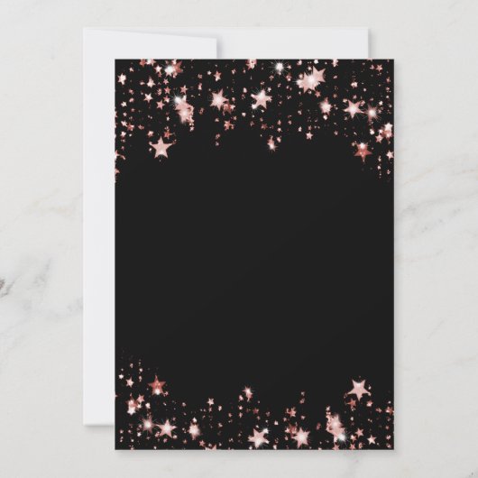 70e verjaardag zwart roos gouden sterren kaart (Achterkant)