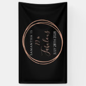 70e Verjaardag Zwart Roos Gouden Verjaardag Party Spandoek (Verticaal)