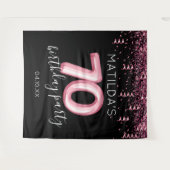 70e verjaardag zwart roze foto achtergrond wandkleed (Voorkant (horizontaal))