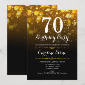 70e verjaardag - Zwart Wit Goud Kaart (Voorkant / Achterkant)