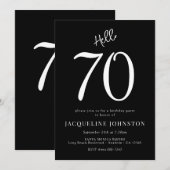 70e verjaardag zwart-wit kaart (Voorkant / Achterkant)