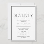 70e verjaardag Zwart & Wit Kaart (Voorkant)