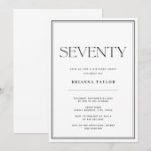 70e verjaardag Zwart & Wit Kaart (Voorkant / Achterkant)