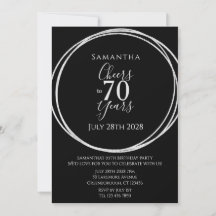70e verjaardag Zwart Zilver Proost 70 jaar Feest